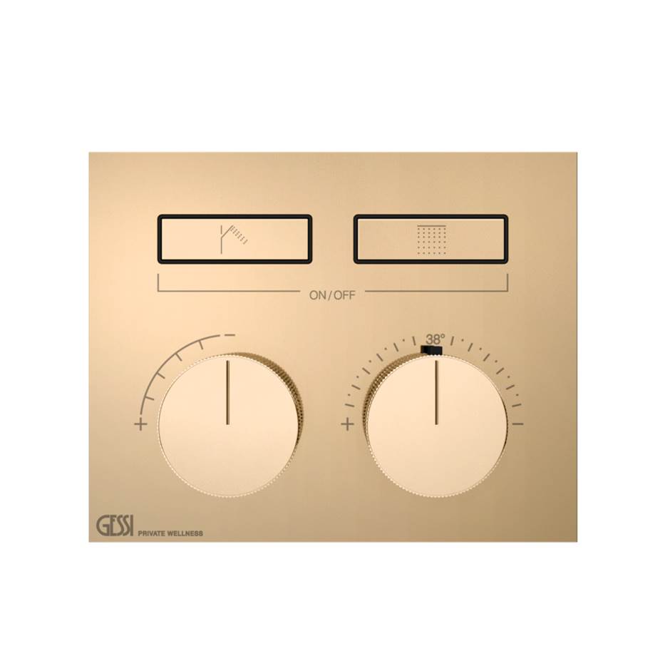 Gessi 63004 Habito Trim Parts Only External Parts For Thermostatic Mixer For Two Functions, With Push-Button On/Off Control