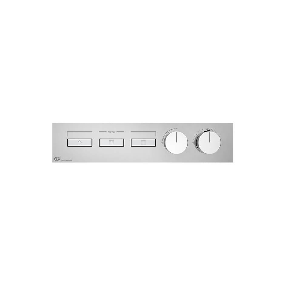 Gessi 63014 Habito Trim Parts Only External Parts For Thermostatic Mixer For Three Simultaneous Functions, With Push-Button On/Off Controls. - Parent