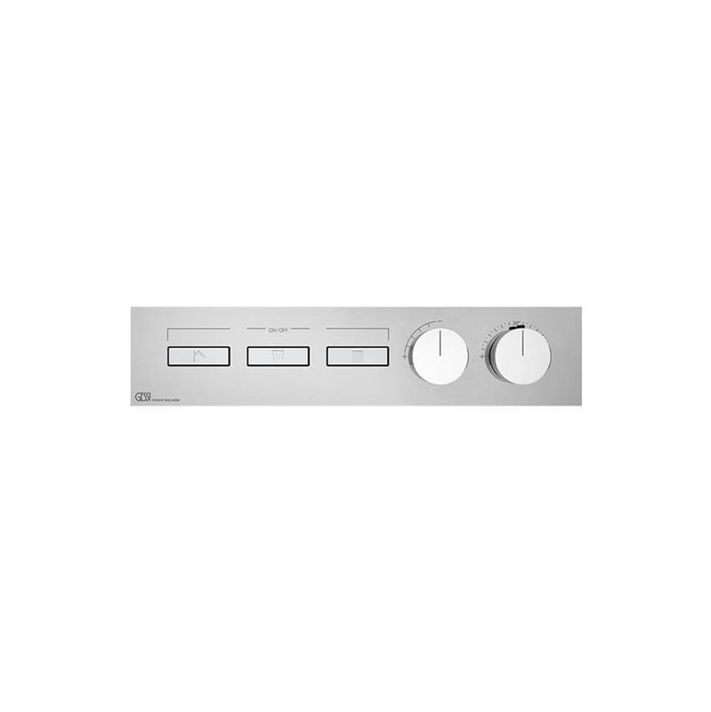 Gessi 63014 Habito Trim Parts Only External Parts For Thermostatic Mixer For Three Simultaneous Functions, With Push-Button On/Off Controls.