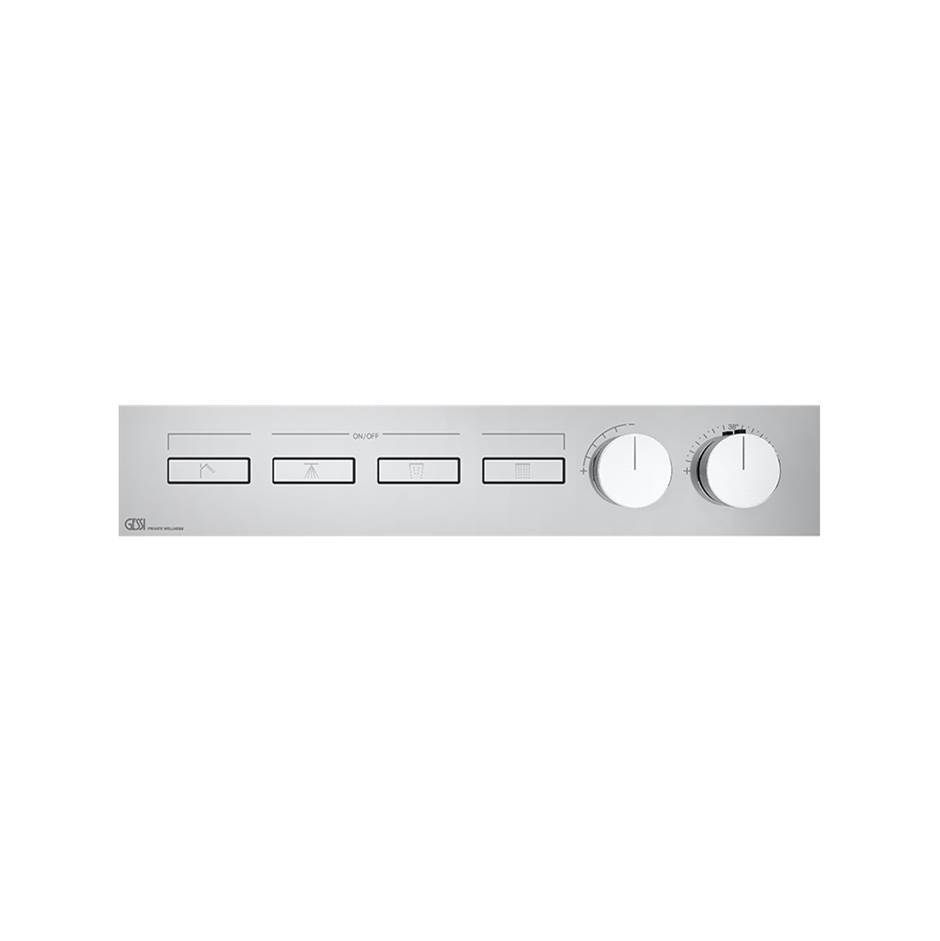 Gessi 63016 Habito Trim Parts Only External Parts For Thermostatic Mixer For Four Simultaneous Functions, With Push-Button On/Off Controls. - Parent