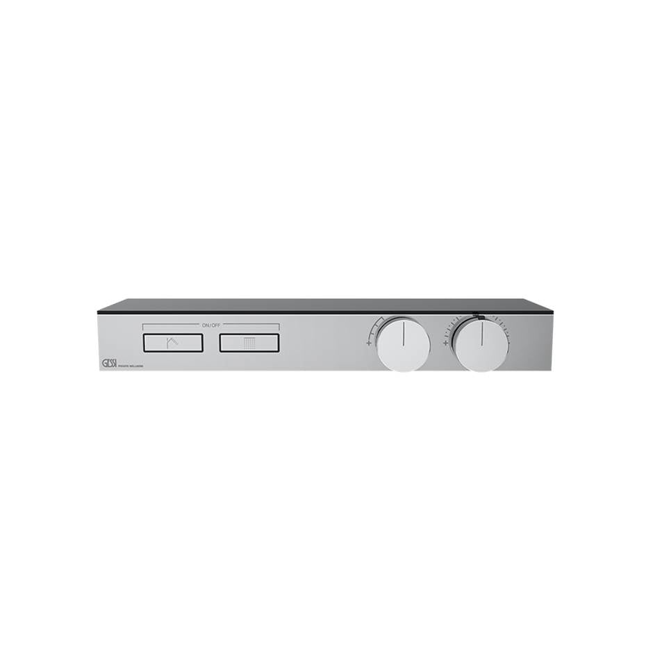 Gessi 63022 Hi Fi Trim Parts Only External Parts For Thermostatic Shelf Mixer For Two Simultaneous Functions, With Push-Button On/Off Controls.
