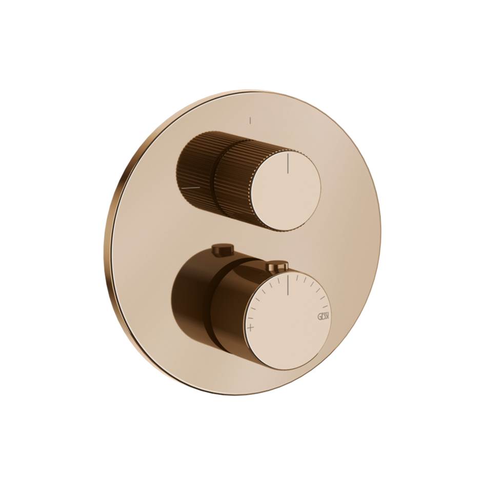 Gessi 63141 Ventaglio Trim Parts Only External Parts For 2-Way Diverter Thermostatic and Volume Control Rigato. - Parent