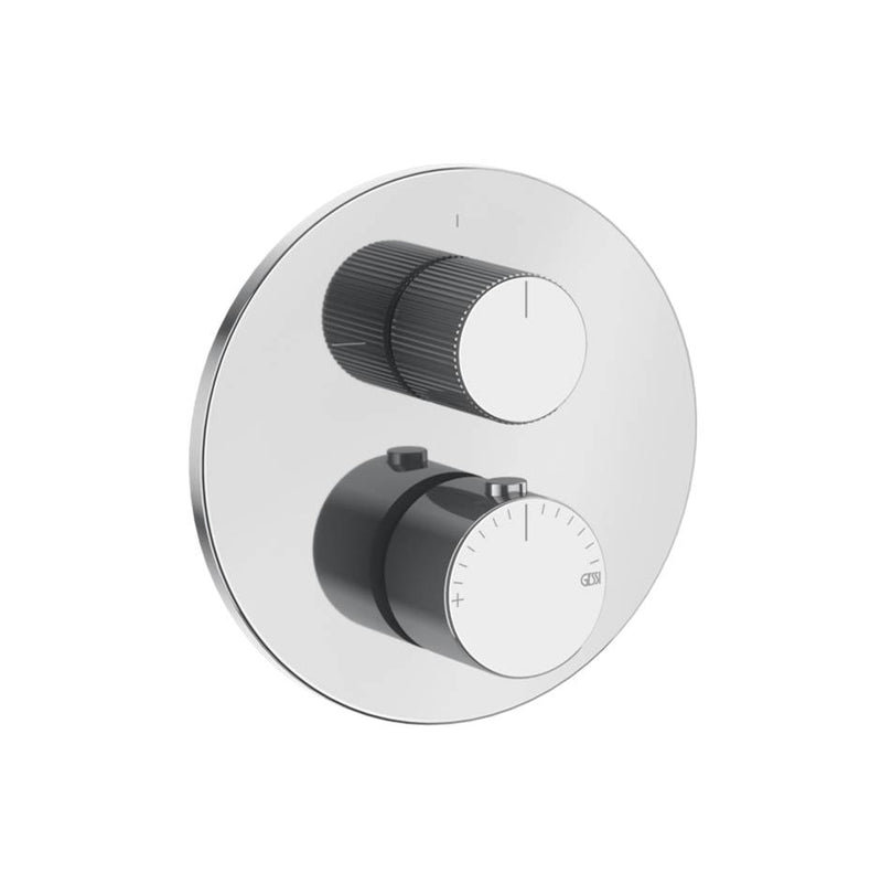 Gessi 63141 Ventaglio Trim Parts Only External Parts For 2-Way Diverter Thermostatic and Volume Control Rigato.
