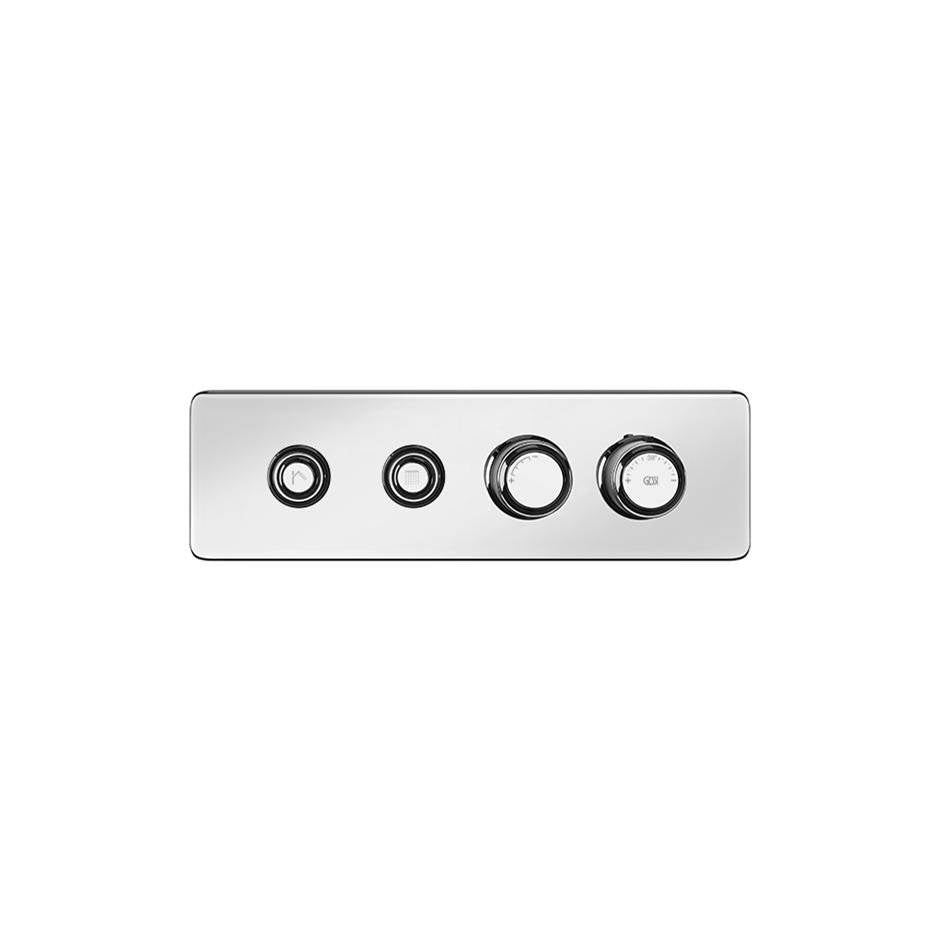 Gessi 65222 Hi Fi Trim Parts Only External Parts For Thermostatic Mixer For Two Simultaneous Functions, With Push-Button On/Off Controls.