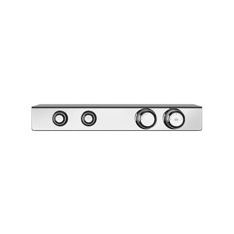 Gessi 65252 Hi Fi Trim Parts Only External Parts For Thermostatic Shelf Mixer For Two Simultaneous Functions, With Push-Button On/Off Controls.