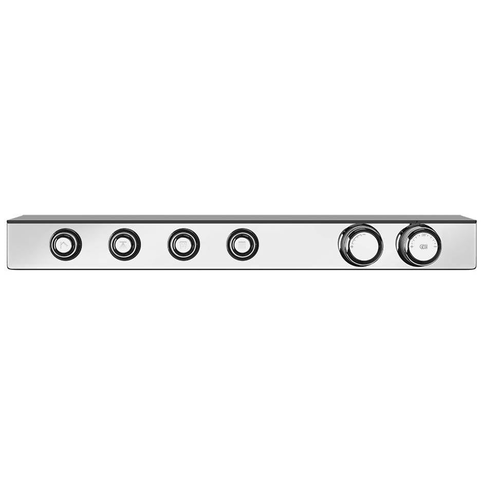 Gessi 65256 Hi Fi Trim Parts Only External Parts For Thermostatic Shelf Mixer For Four Simultaneous Functions, With Push-Button On/Off Controls.