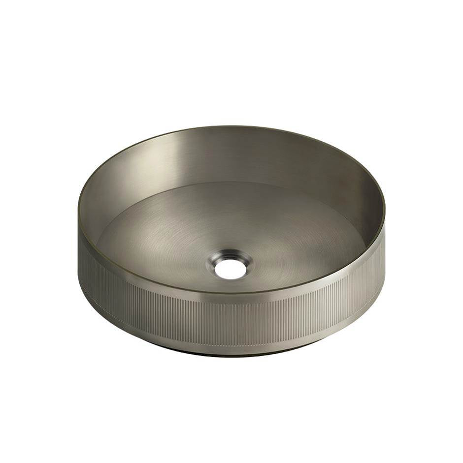 Gessi 65601 Venti20 Counter Washbasin In Stailess Steel Rigato.