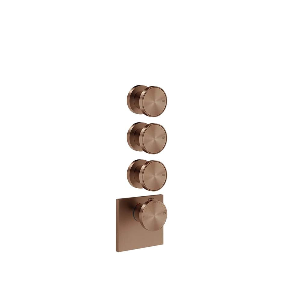 Gessi 66206 Origini Trim Parts Only External Parts For Thermostatic With 3 Volume Controls