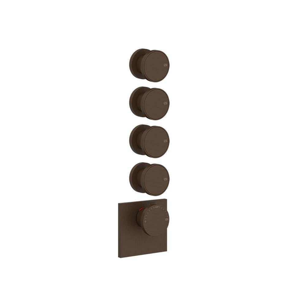 Gessi 66214 Origini Trim Parts Only External Parts For Thermostatic With 4 Volume Controls