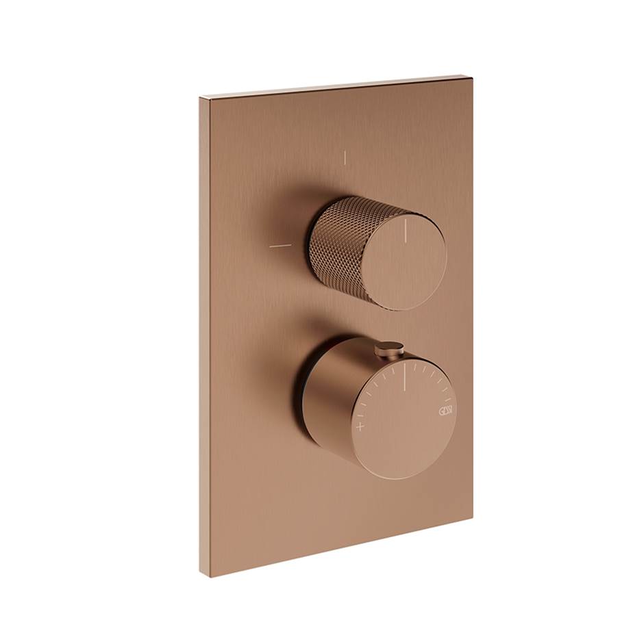 Gessi 73633 Inverso Trim Parts Only External Parts For Thermostatic With Single Volume Control. Diamantato