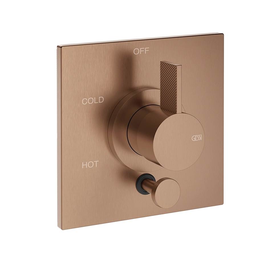 Gessi 73674 Inverso Trim Parts Only External Parts For Pressure Balance With 2 Ways Diverter. Diamantato