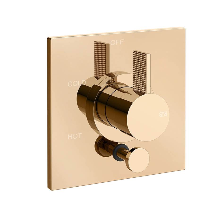 Gessi 73674 Inverso Trim Parts Only External Parts For Pressure Balance With 2 Ways Diverter. Diamantato