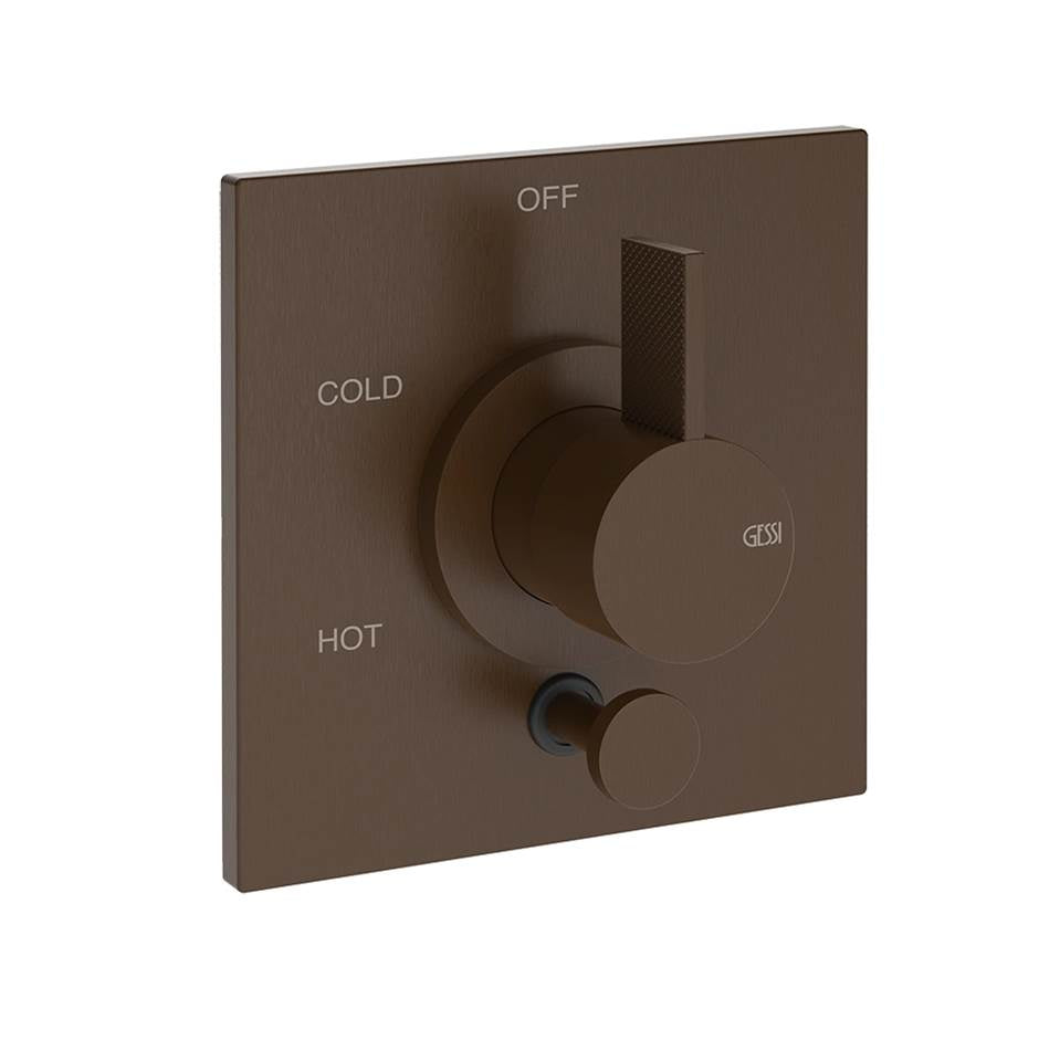 Gessi 73674 Inverso Trim Parts Only External Parts For Pressure Balance With 2 Ways Diverter. Diamantato