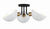 Crystorama GIG-810-BK-AG Gigi 3 Light Ceiling Mount - Black and Aged Brass