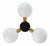 Crystorama GIG-810-BK-AG Gigi 3 Light Ceiling Mount - Black and Aged Brass