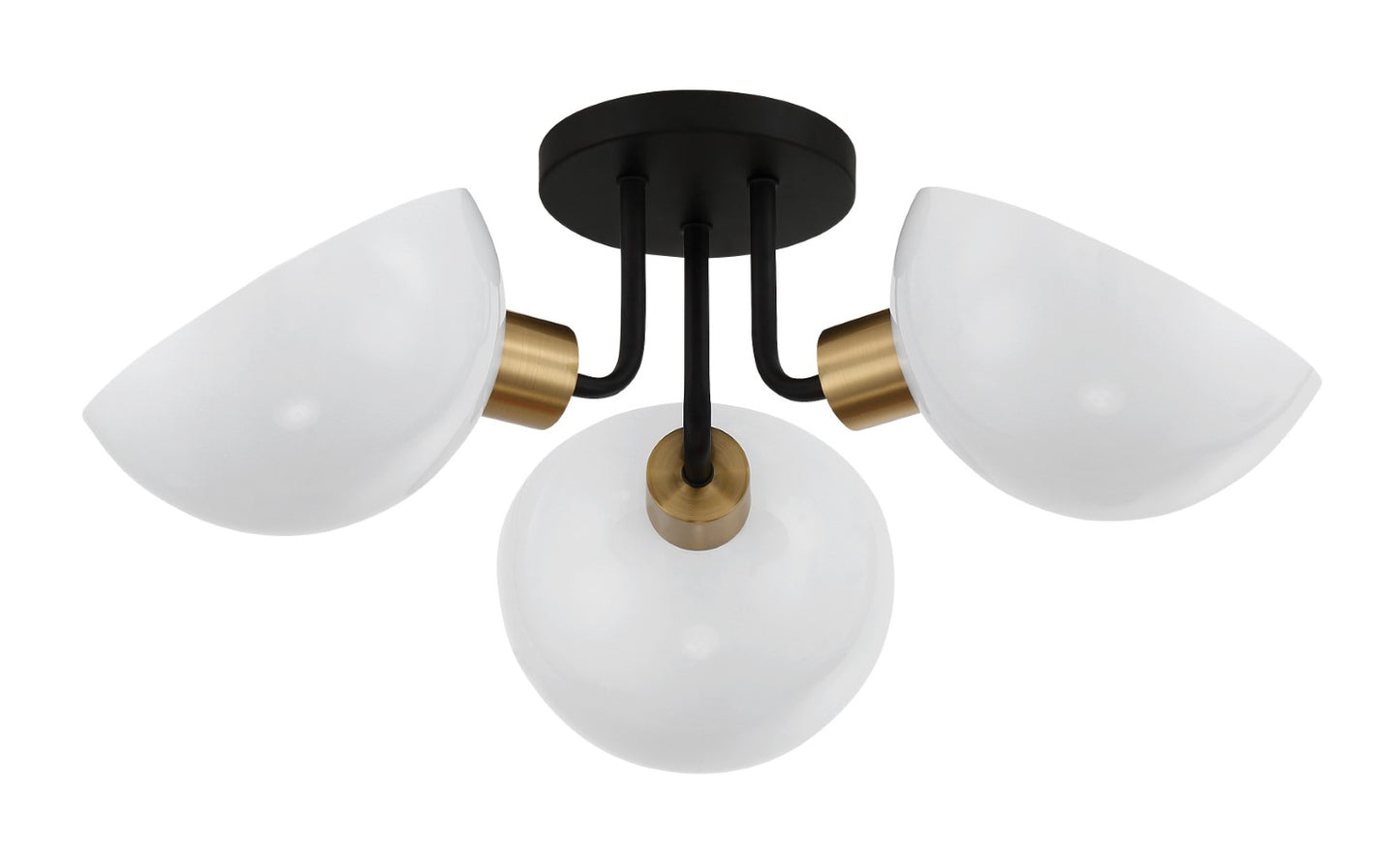 Crystorama GIG-810-BK-AG Gigi 3 Light Ceiling Mount - Black and Aged Brass