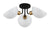 Crystorama GIG-810-BK-AG Gigi 3 Light Ceiling Mount - Black and Aged Brass