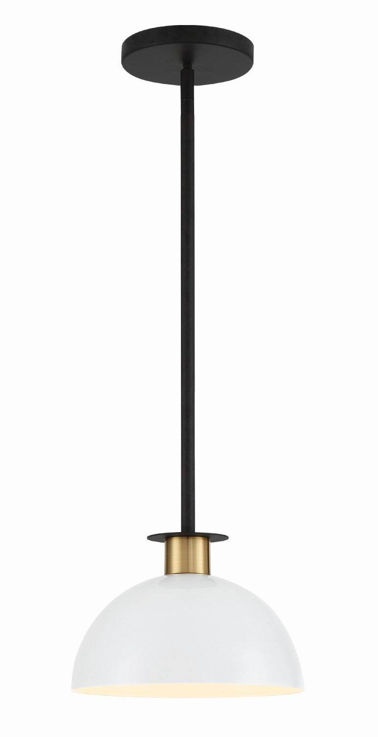 Crystorama GIG-813-BK-AG Gigi 1 Light Mini Pendant - Black and Aged Brass