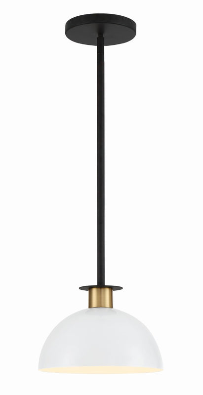 Crystorama GIG-813-BK-AG Gigi 1 Light Mini Pendant - Black and Aged Brass