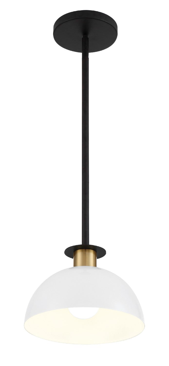 Crystorama GIG-813-BK-AG Gigi 1 Light Mini Pendant - Black and Aged Brass