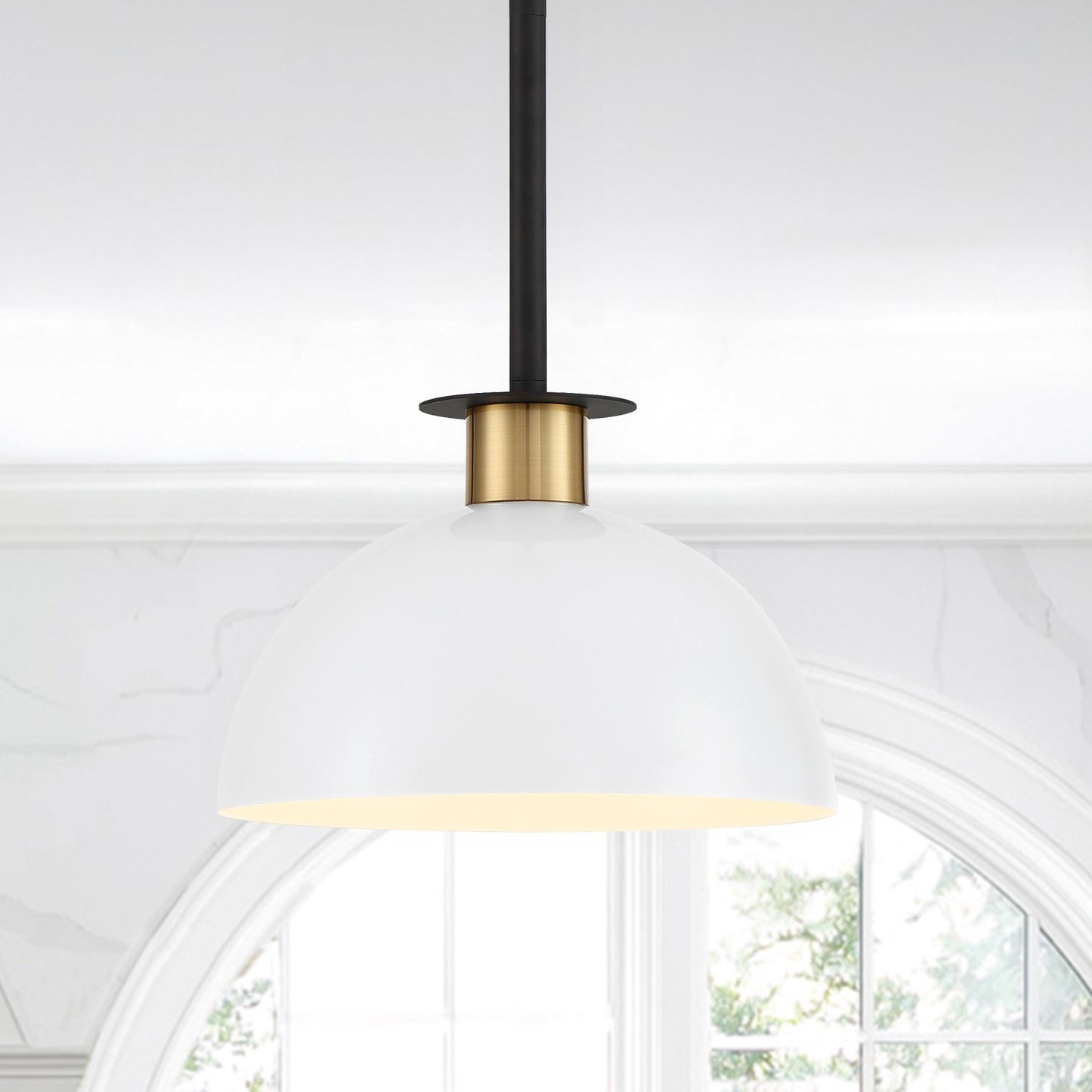 Crystorama GIG-813-BK-AG Gigi 1 Light Mini Pendant - Black and Aged Brass