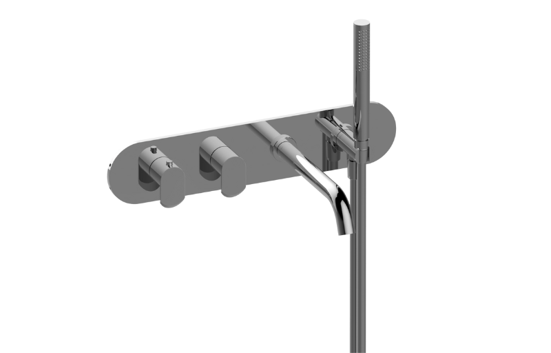 Graff GL7.690H-LM45E0-T Phase Wall-Mounted M-Series Thermostatic System - Tub Spout and Handshower - Parent