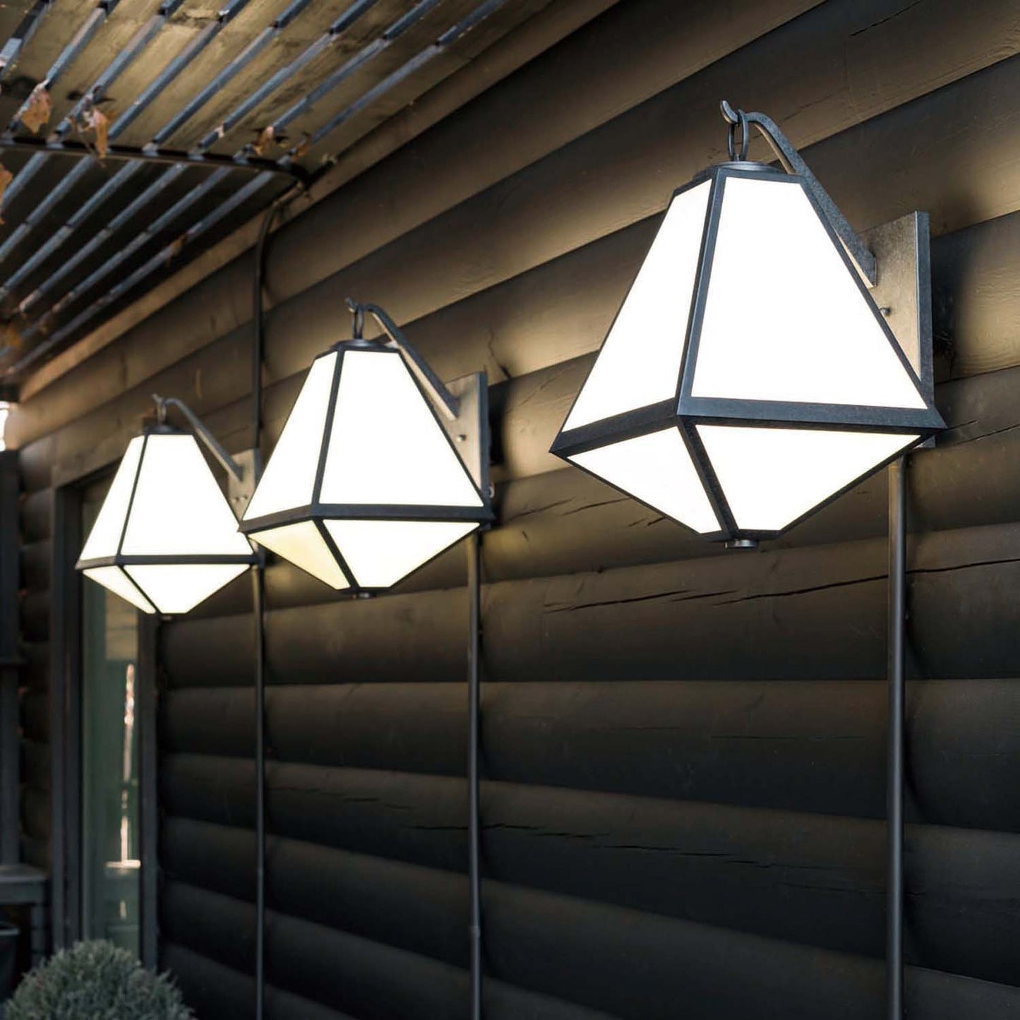 Crystorama GLA-9702-OP-BC Brian Patrick Flynn for Crystorama Glacier 3 Light Outdoor Wall Mount - Black Charcoal