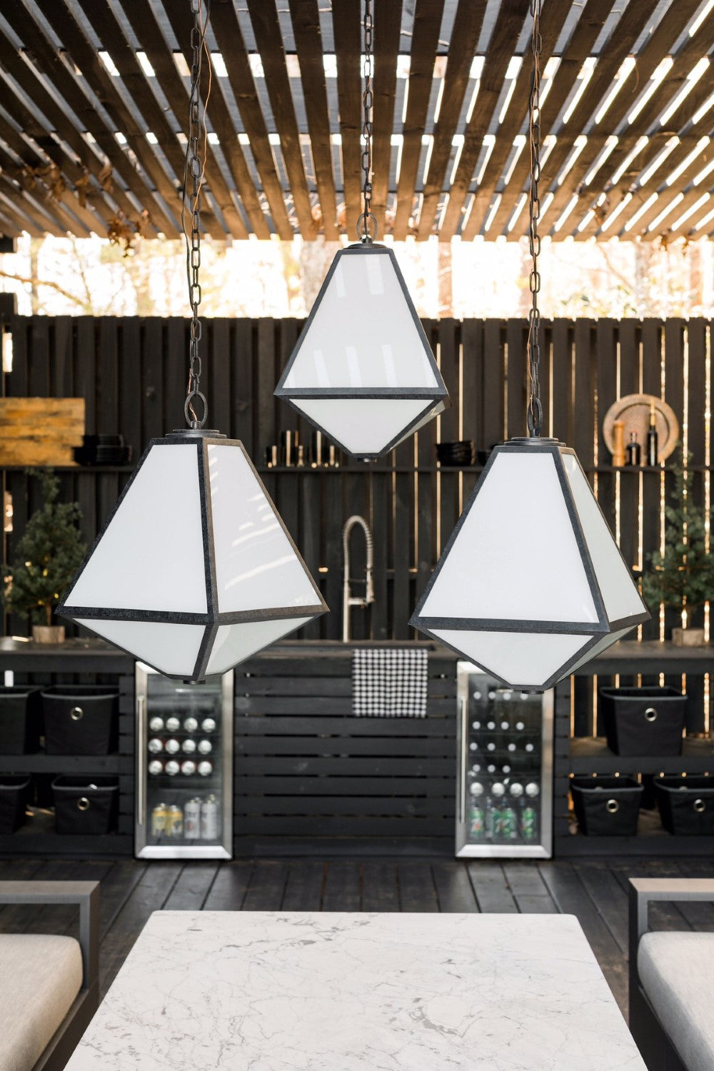 Crystorama GLA-9705-OP-BC Brian Patrick Flynn for Crystorama Glacier 3 Light Outdoor Chandelier - Black Charcoal