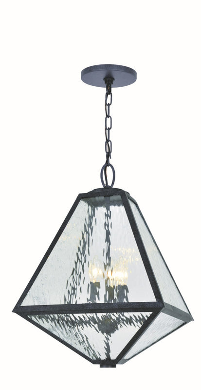 Crystorama GLA-9705-WT-BC Brian Patrick Flynn for Crystorama Glacier 3 Light Outdoor Chandelier - Black Charcoal