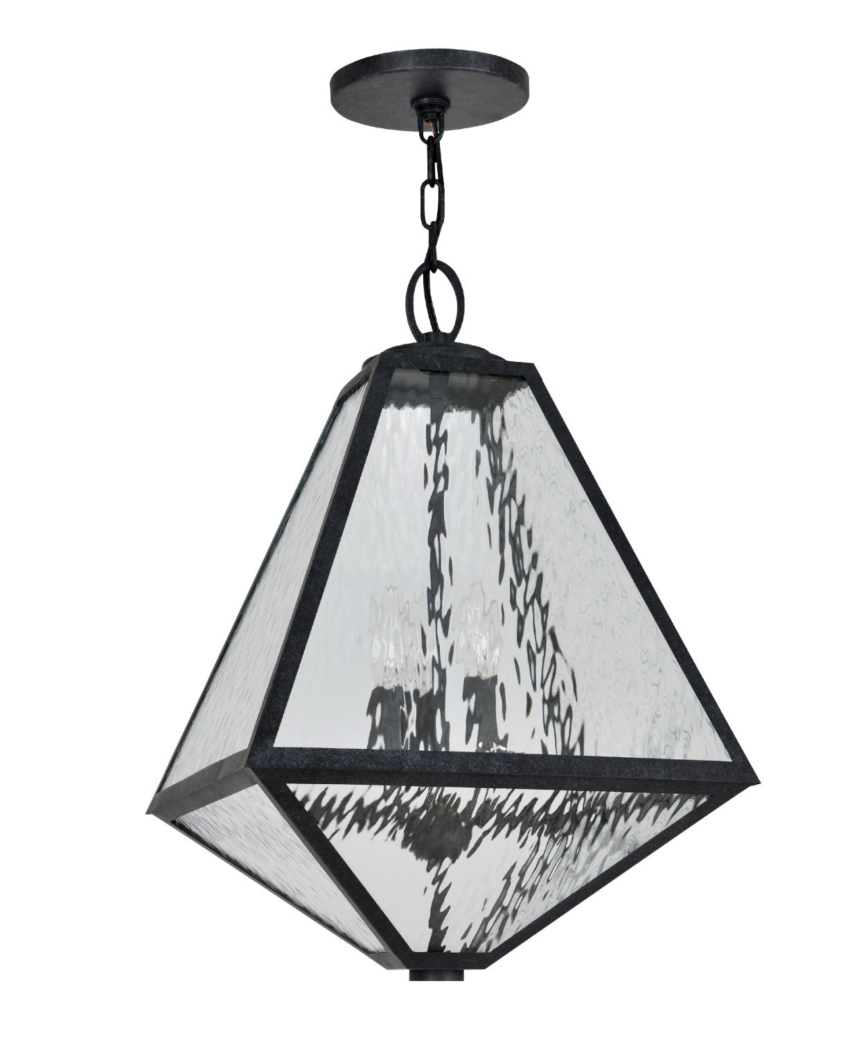 Crystorama GLA-9705-WT-BC Brian Patrick Flynn for Crystorama Glacier 3 Light Outdoor Chandelier - Black Charcoal