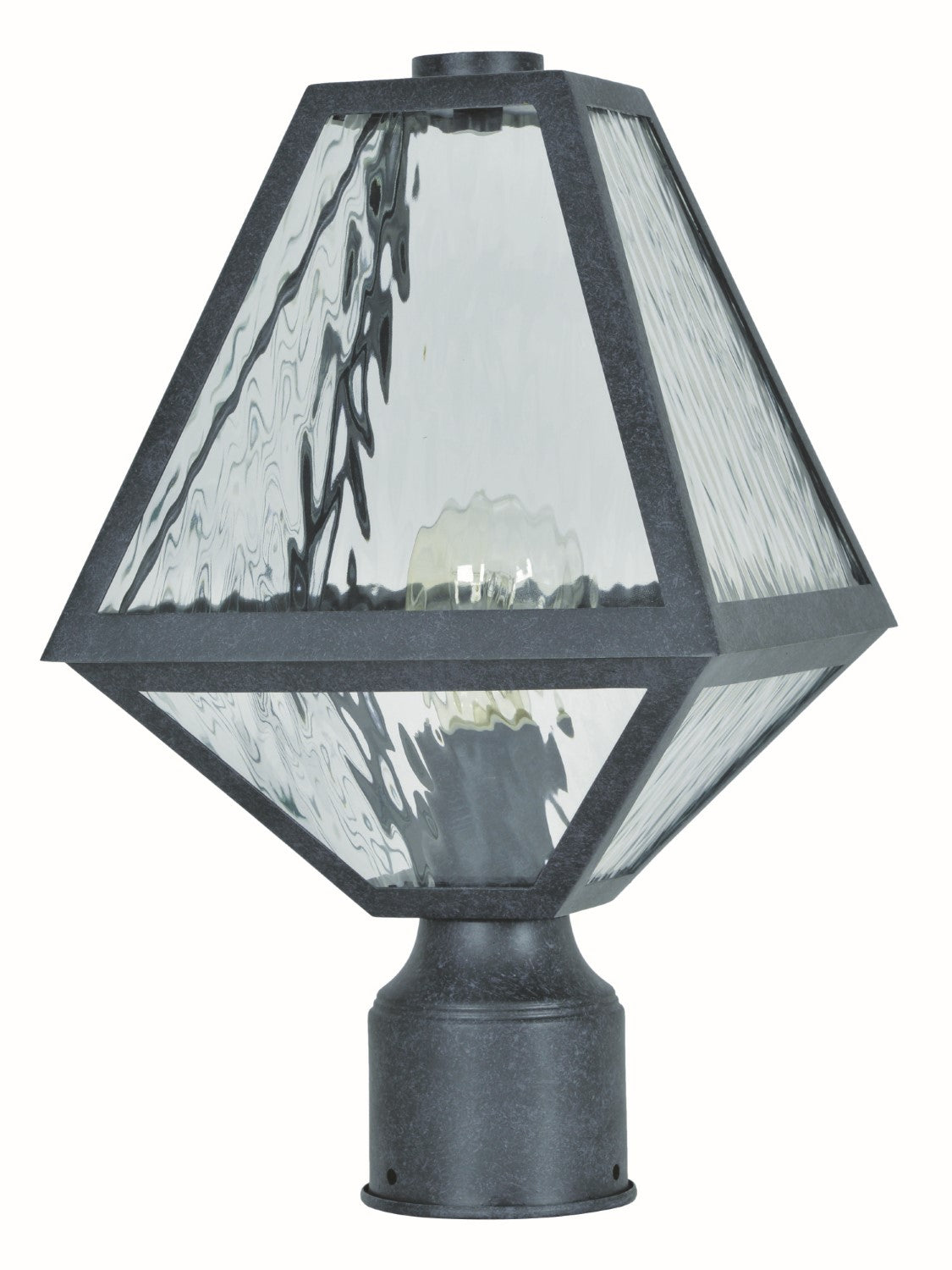 Crystorama GLA-9707-WT-BC Brian Patrick Flynn for Crystorama Glacier 1 Light Small Outdoor Lantern Post - Black Charcoal