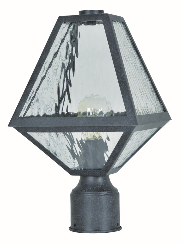 Crystorama GLA-9707-WT-BC Brian Patrick Flynn for Crystorama Glacier 1 Light Small Outdoor Lantern Post - Black Charcoal