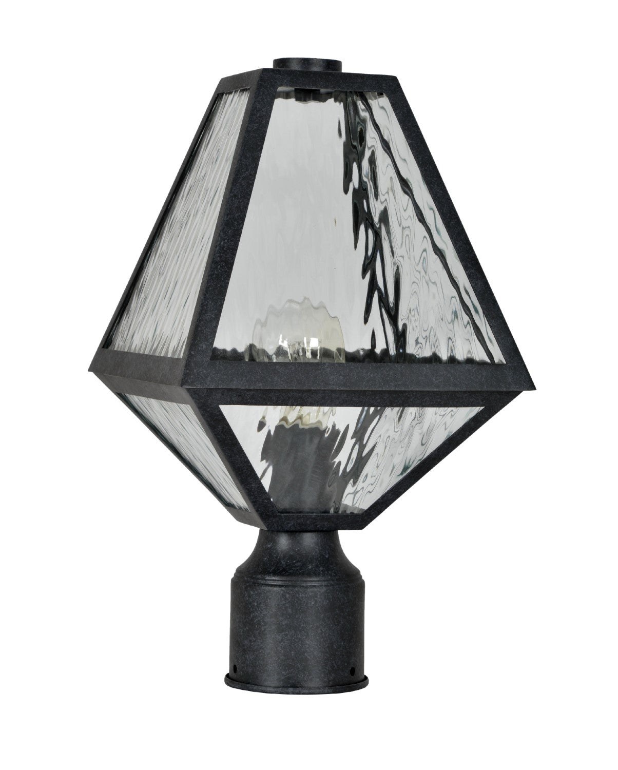 Crystorama GLA-9707-WT-BC Brian Patrick Flynn for Crystorama Glacier 1 Light Small Outdoor Lantern Post - Black Charcoal