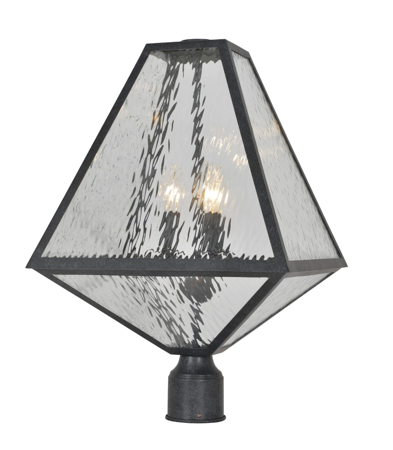 Crystorama GLA-9709-WT-BC Brian Patrick Flynn for Crystorama Glacier 3 Light Large Outdoor Lantern Post - Black Charcoal