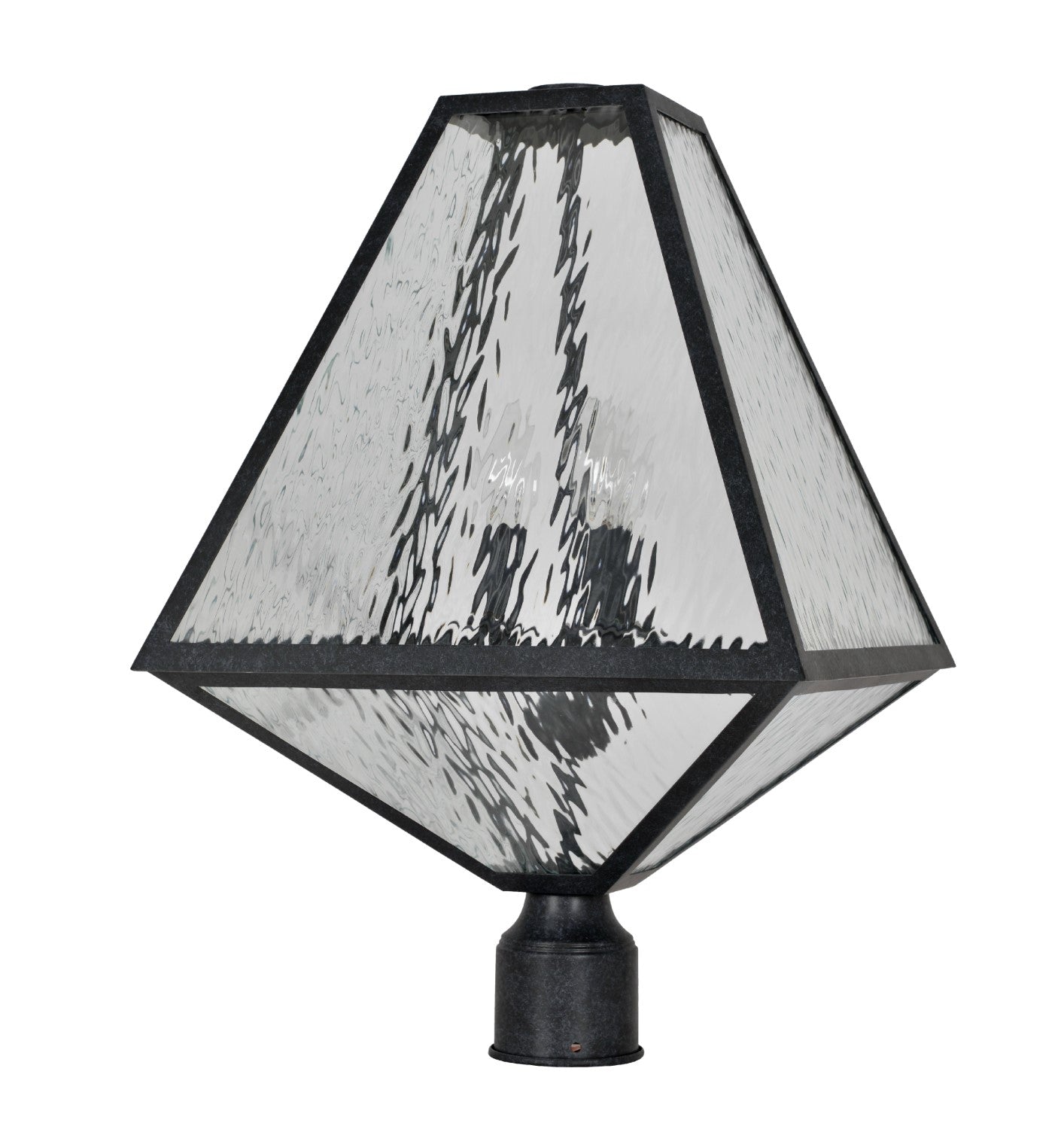 Crystorama GLA-9709-WT-BC Brian Patrick Flynn for Crystorama Glacier 3 Light Large Outdoor Lantern Post - Black Charcoal