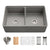 Hamat KIL-3320DW Kilncrest 33" Apron-Front Fireclay Workstation Double Bowl Kitchen Sink