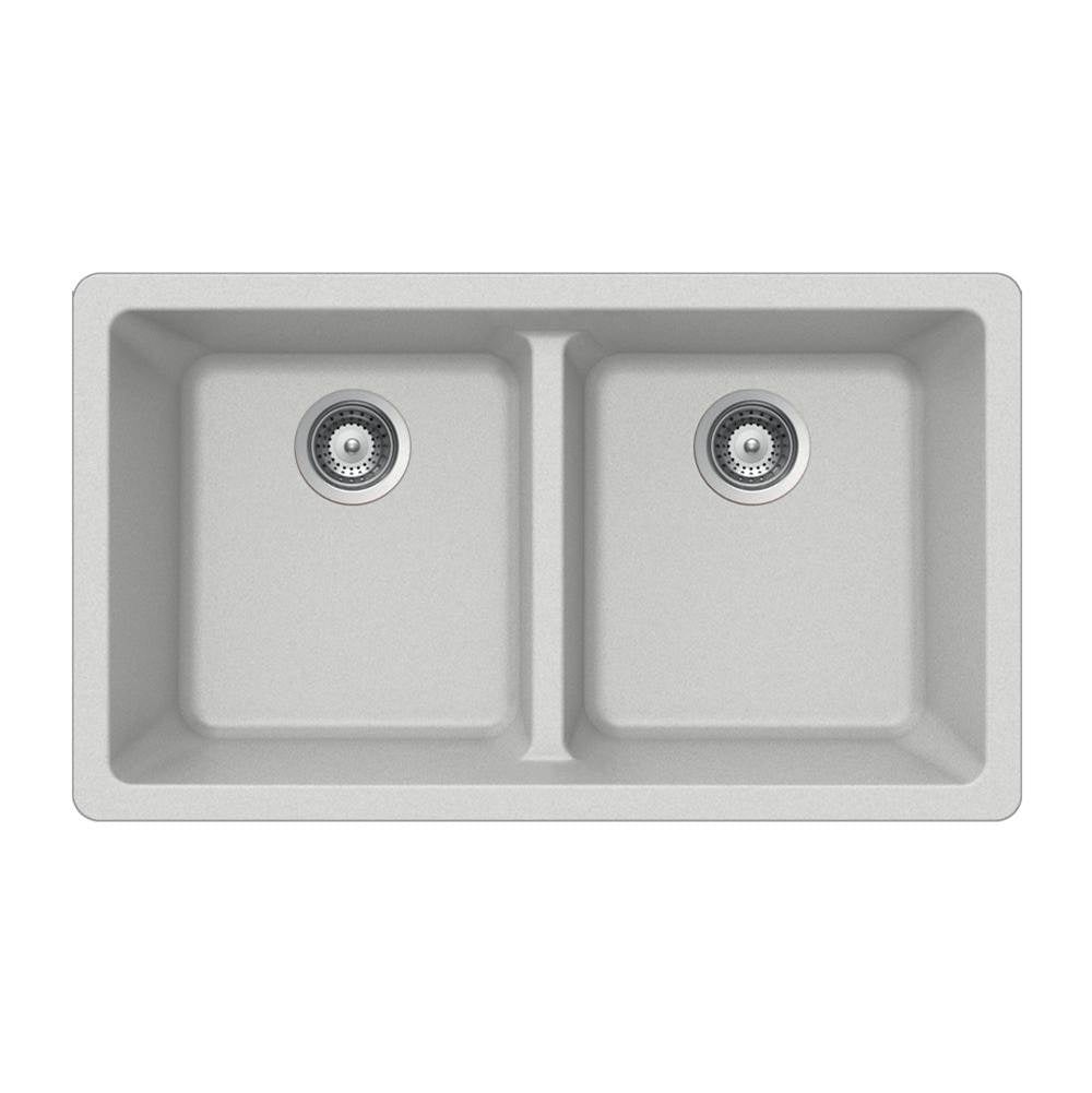 Hamat SIO-3319DU SiOStone 33" Granite Undermount 50/50 Double Bowl Kitchen Sink