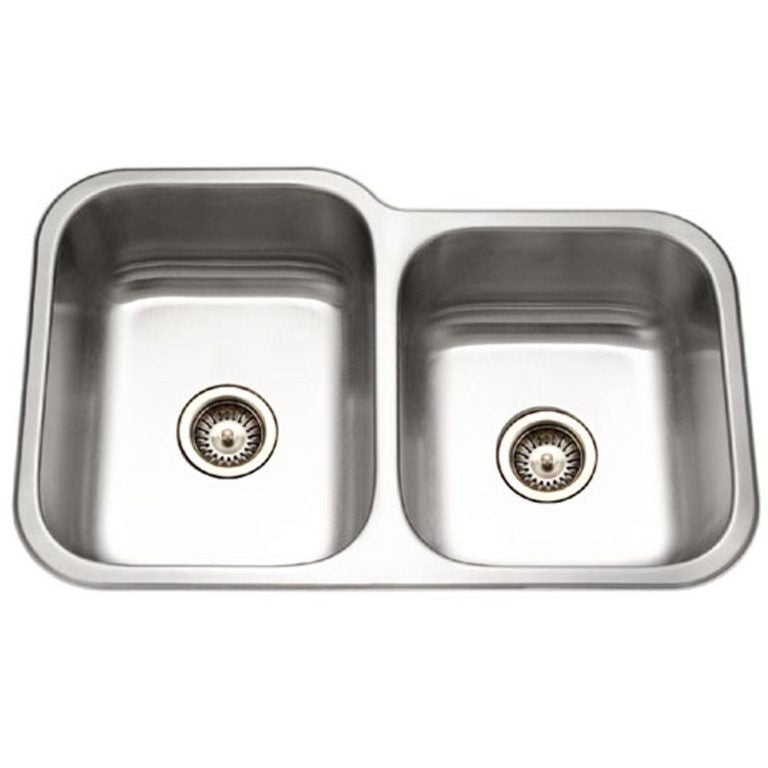 Hamat VIT-3221DR-2 Vitality 32" Undermount Stainless Steel 60/40 Double Bowl Kitchen Sink, Small bowl Right