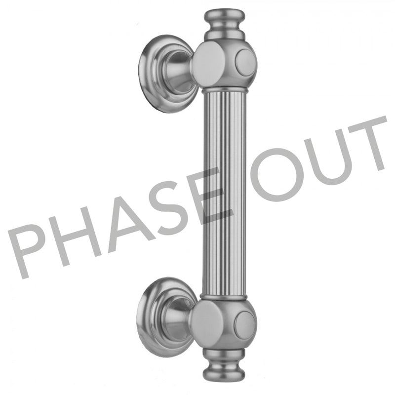 Jaclo H61-FM-8 8" H61 Reeded With End Caps Front Mount Shower Door Pull - Parent