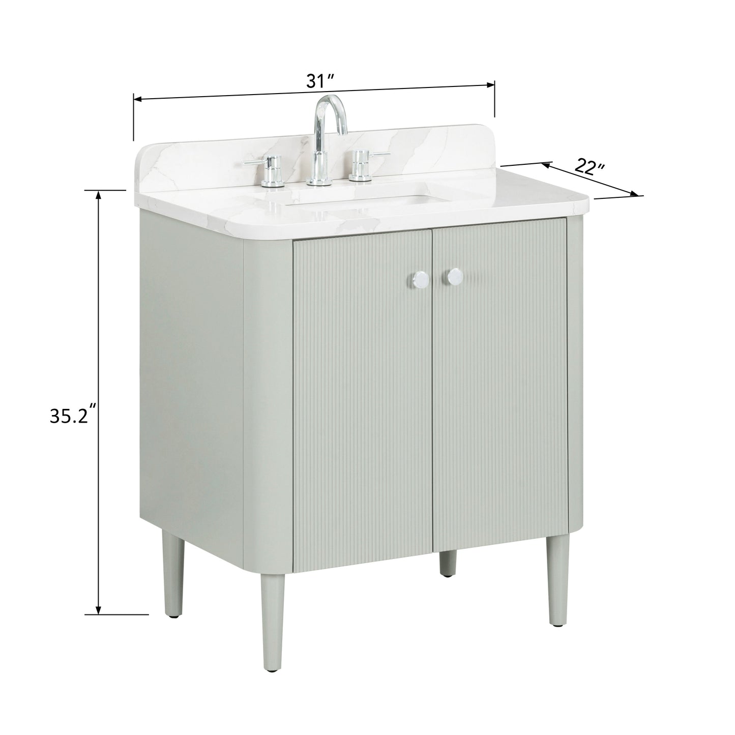 Avanity Haley Single Sink Bathroom Vanity in Soft Sage with Top - Parent