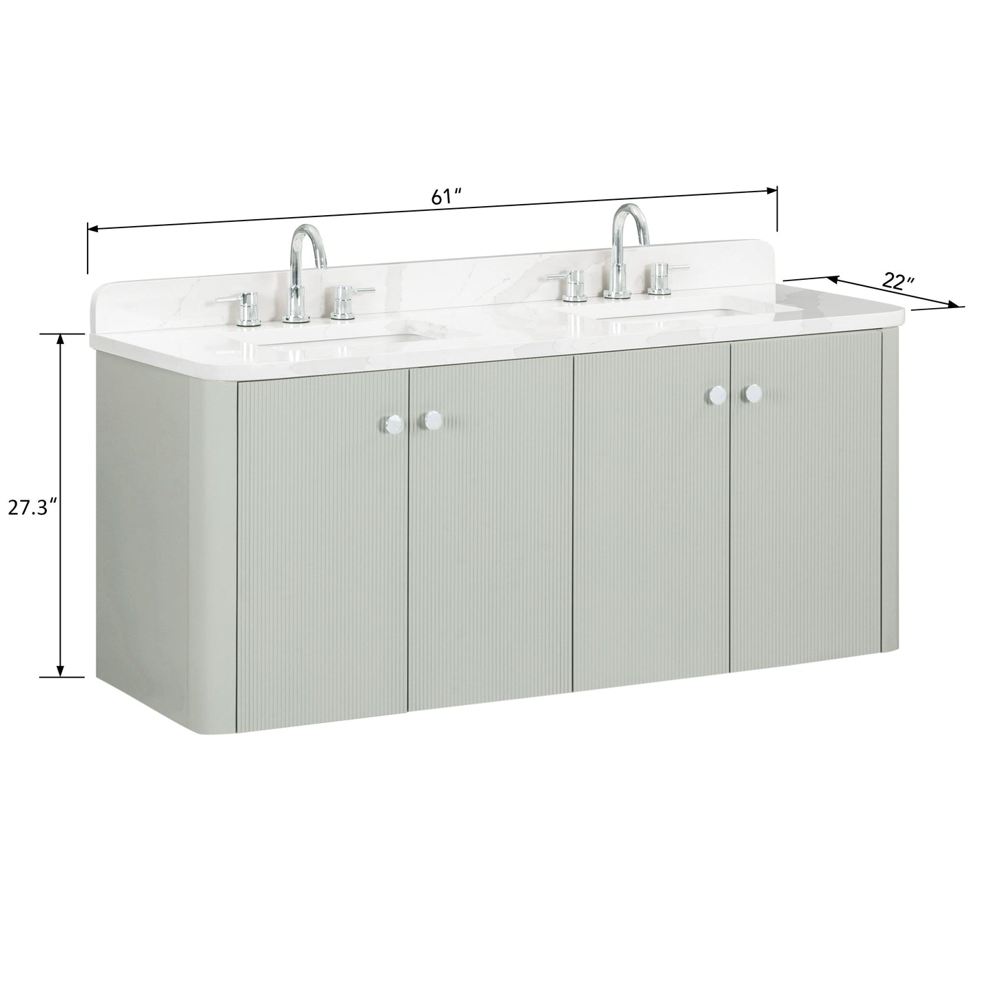 Avanity HALEY-VS61-SSHaley 61 in. Double Sink Bathroom Vanity with Top