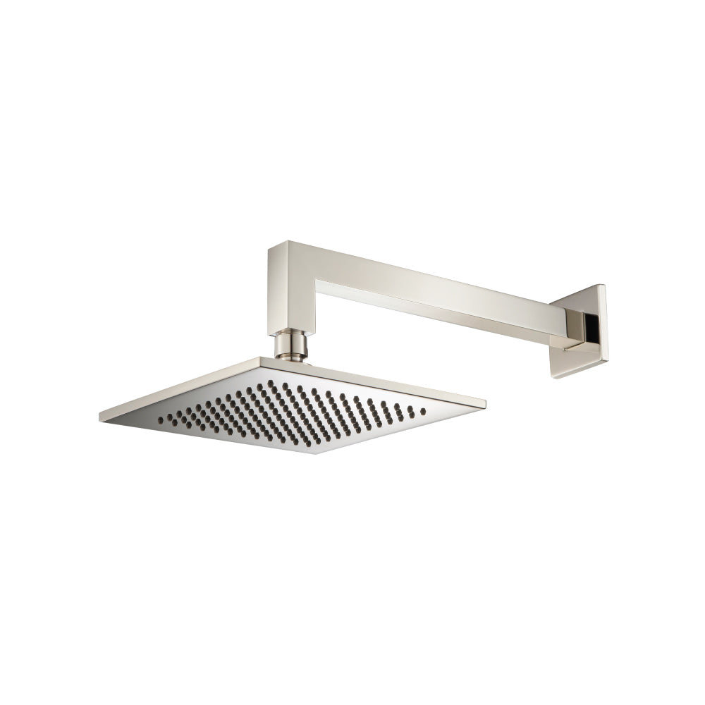 Flusso HS1001W 8" Solid Brass Showerhead / Rainhead With 12" Wall Mount Shower Arm