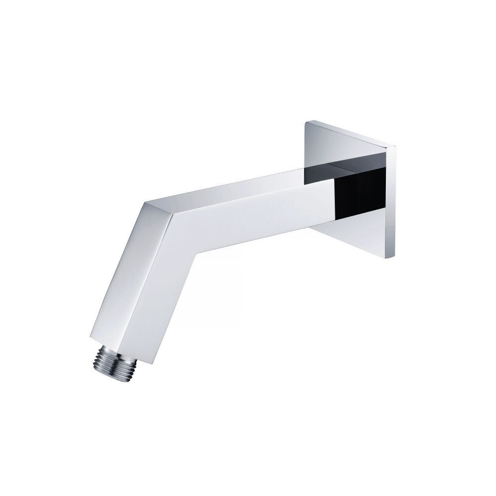 Flusso HS1020 Square Shower Arm With Flange - 7" - With Flange