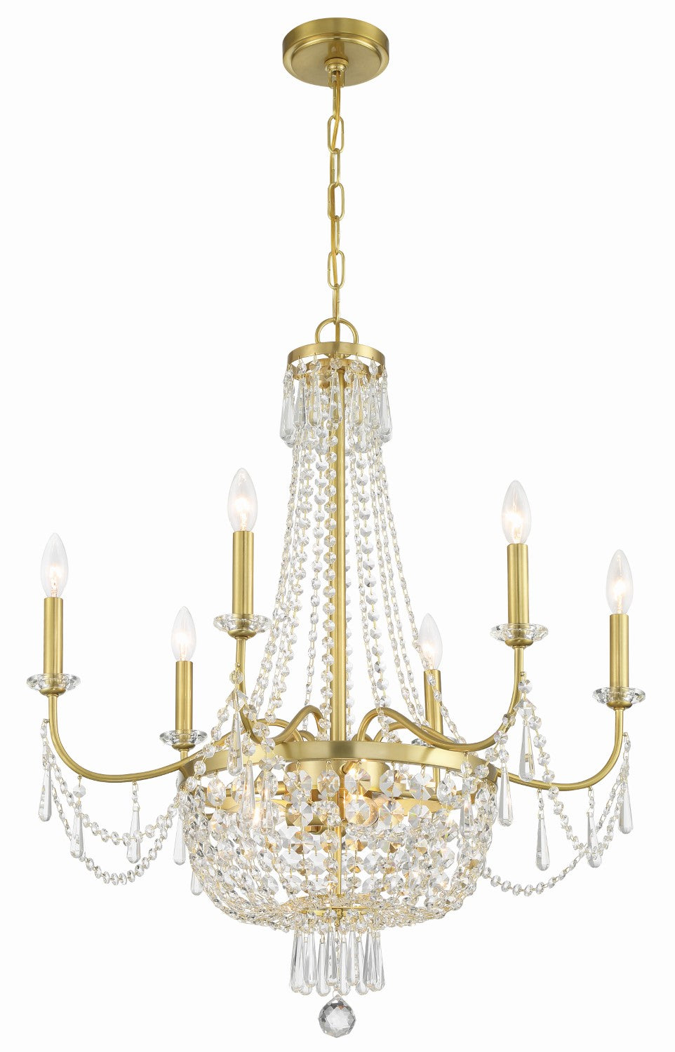 Crystorama HWD-7709-AG Haywood 9 Light Chandelier - Aged Brass