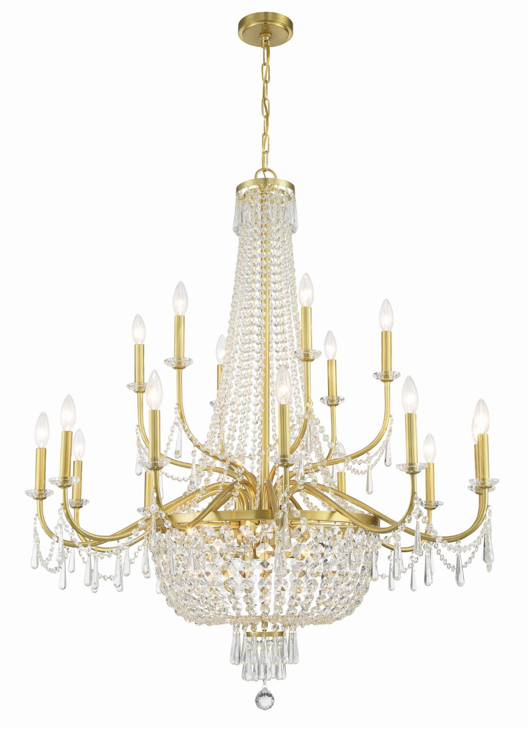 Crystorama HWD-7722-AG Haywood 22 Light Chandelier - Aged Brass