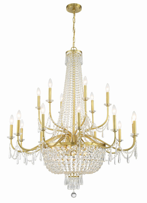Crystorama HWD-7722-AG Haywood 22 Light Chandelier - Aged Brass