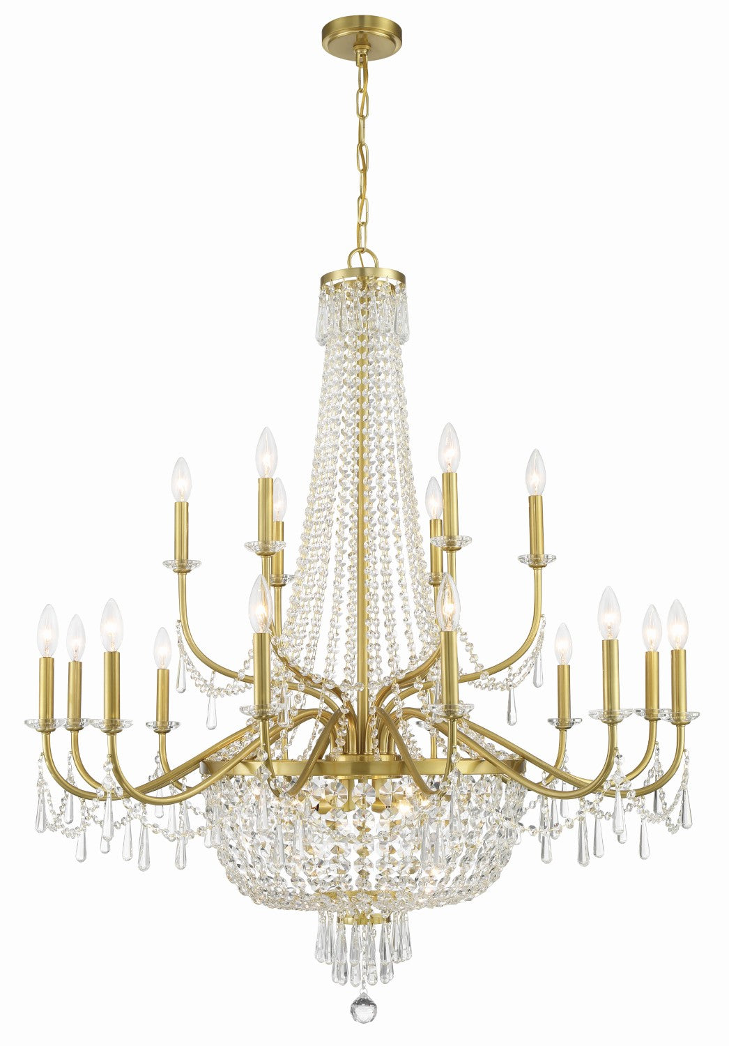 Crystorama HWD-7722-AG Haywood 22 Light Chandelier - Aged Brass