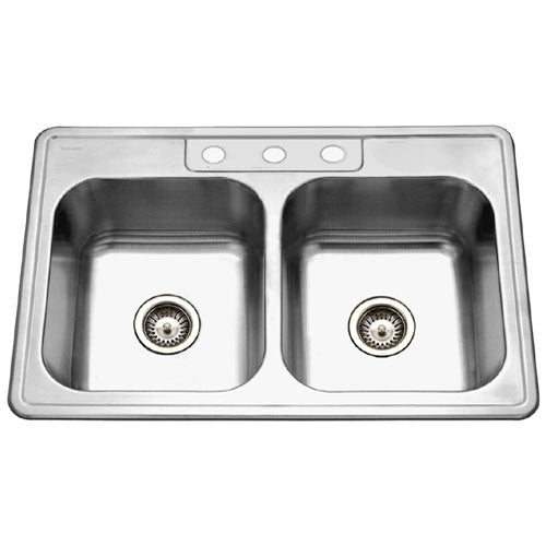 Houzer Revive ADA Topmount Stainless Steel 3-hole Sink