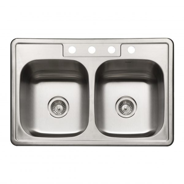 Houzer TADA-3322DT-6.5-4-20 Revive 33" ADA Topmount Stainless Steel 4-Hole Sink