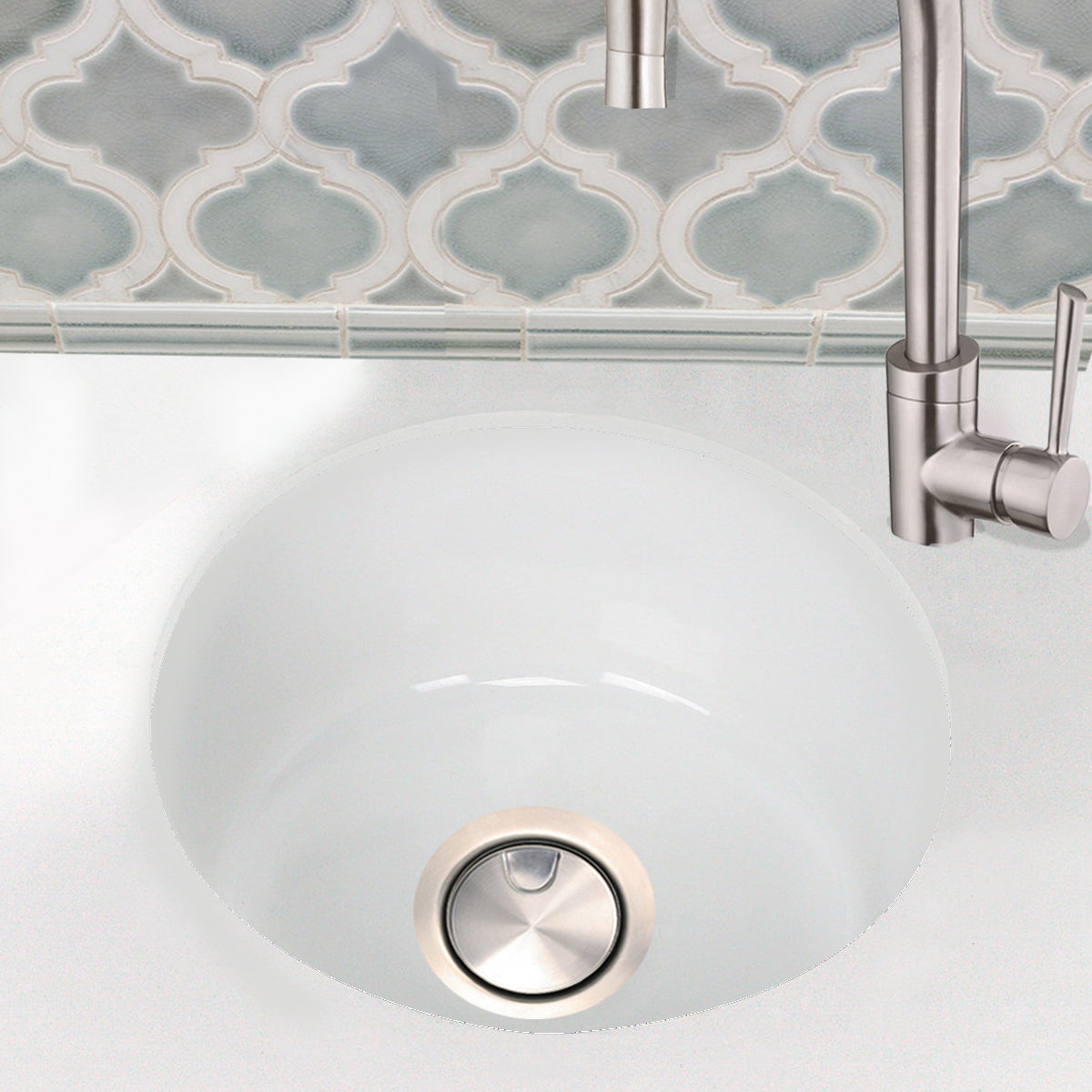 Nantucket Sinks Hyannis-18 18 inch Fireclay Round Bar-Prep Sink